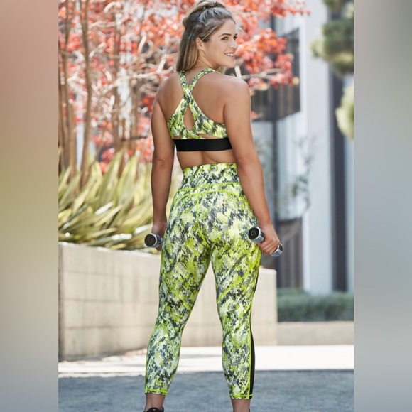 Fabletics Set: No-Bounce Zip Sports Bra, PowerHold 7/8 Leggings, Citron Asper - Picture 8 of 16